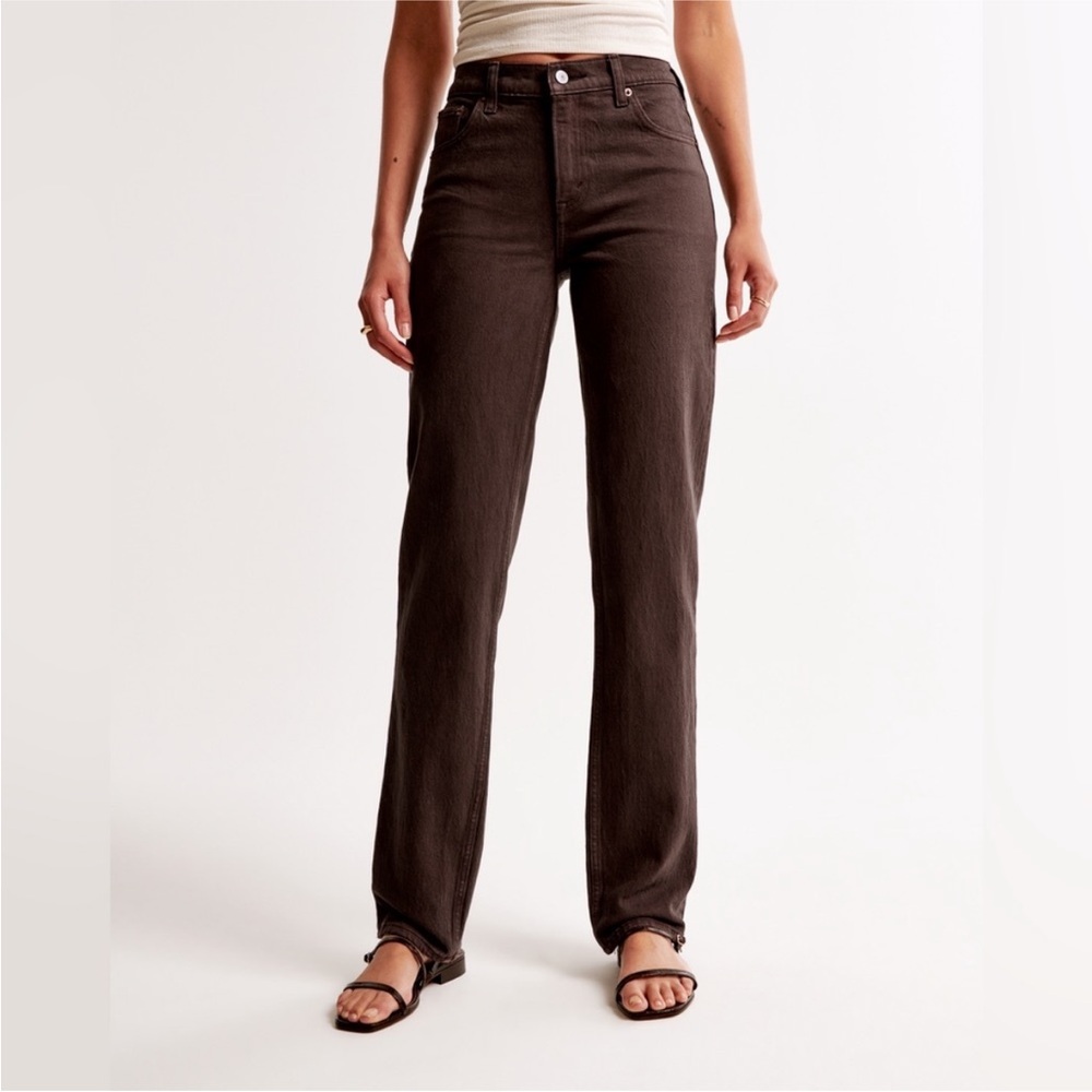 Abercrombie & Fitch Brown Straight-Leg Women’s Jeans - Picture 2 of 6